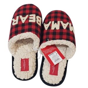 WONDERSHOP TARGET  Women's Red Black Buffalo Plaid Slippers Size Medium 7/8 NWT